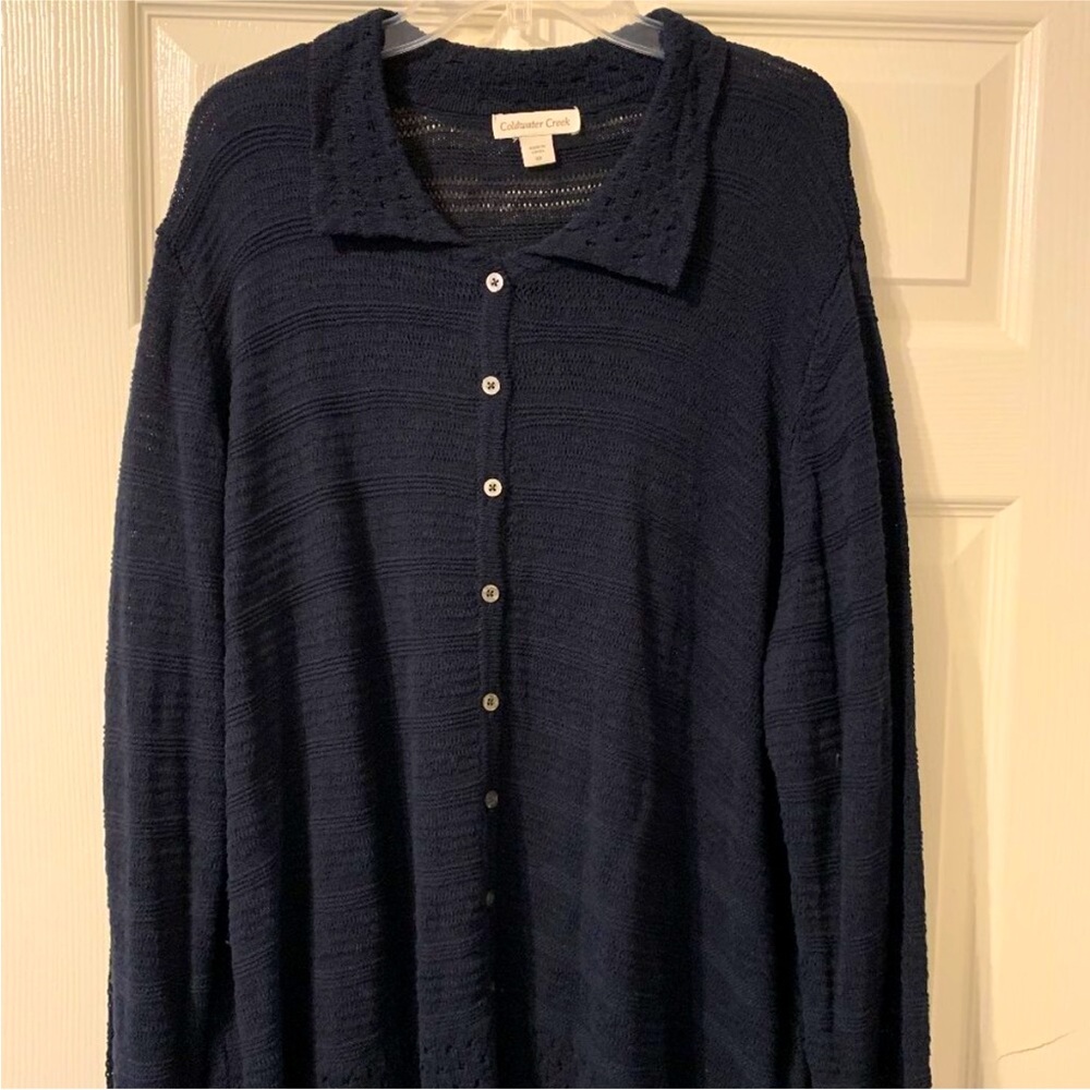 📌Coldwater Creek 3X Dark Navy Knit Sweater